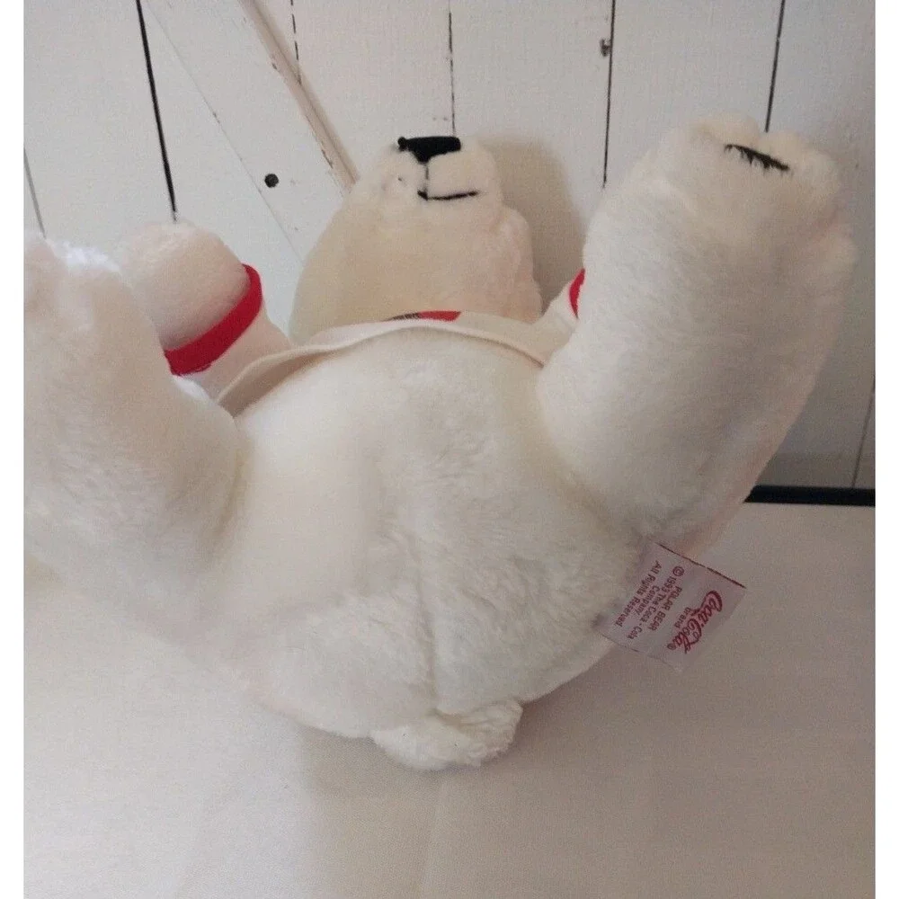 Vintage 1993 Coca Cola  Plush 12 Inch White Polar Bear Coca Cola Shirt Stuffed